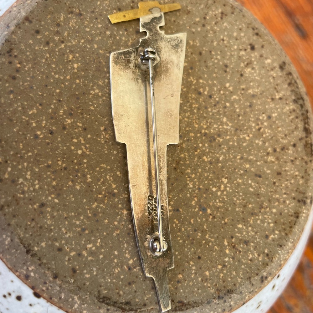 Sterling silver,Mexican , figure in sombrero, pin, brooch, - Picture 2 of 6